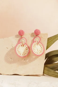 Des Petit Hauts Boucles D'Oreilles Pepitcho ECRU/ROSE