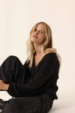 Des Petit Hauts Gilet Celestin BOUTONNE NOIR New