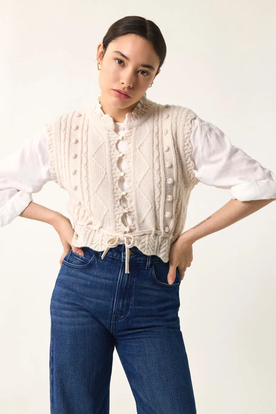 Des Petit Hauts Gilet Dolly CREME Discount