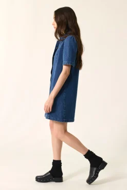 Des Petit Hauts Robe Loumina MIDDLE BLUE Sale
