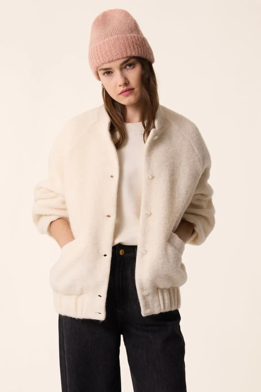 Des Petit Hauts Veste maille Hildou CREME Sale