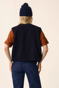 Des Petit Hauts Veste maille sans manches Zlata MARINE Outlet