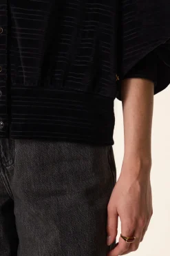 Des Petit Hauts Veste maille Zoraya NOIR Sale