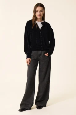 Des Petit Hauts Veste maille Zoraya NOIR Sale